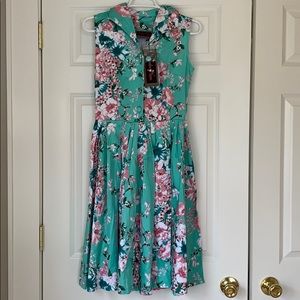 ModCloth VooDoo Vixen shirt floral dress SM BNWT